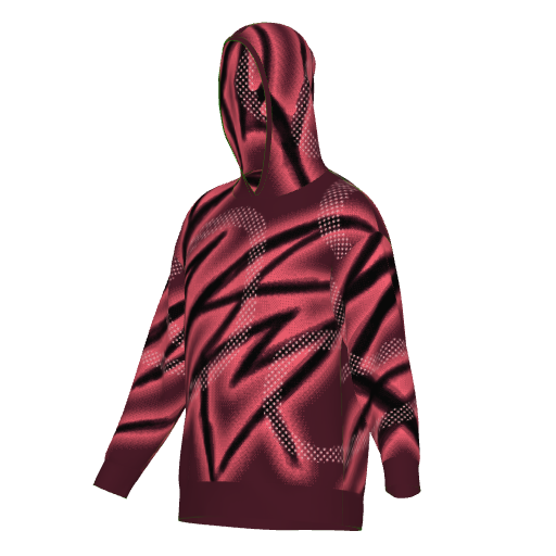 PNK/BLK Hoodie, three-quarter view from the left