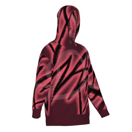 PNK/BLK Hoodie, three-quarter view from the right