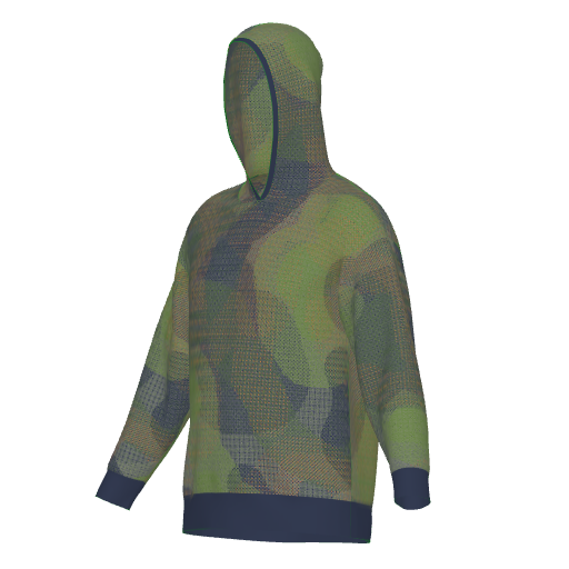 Topo Camo Overlay Hoodie, three-quarter view from the left